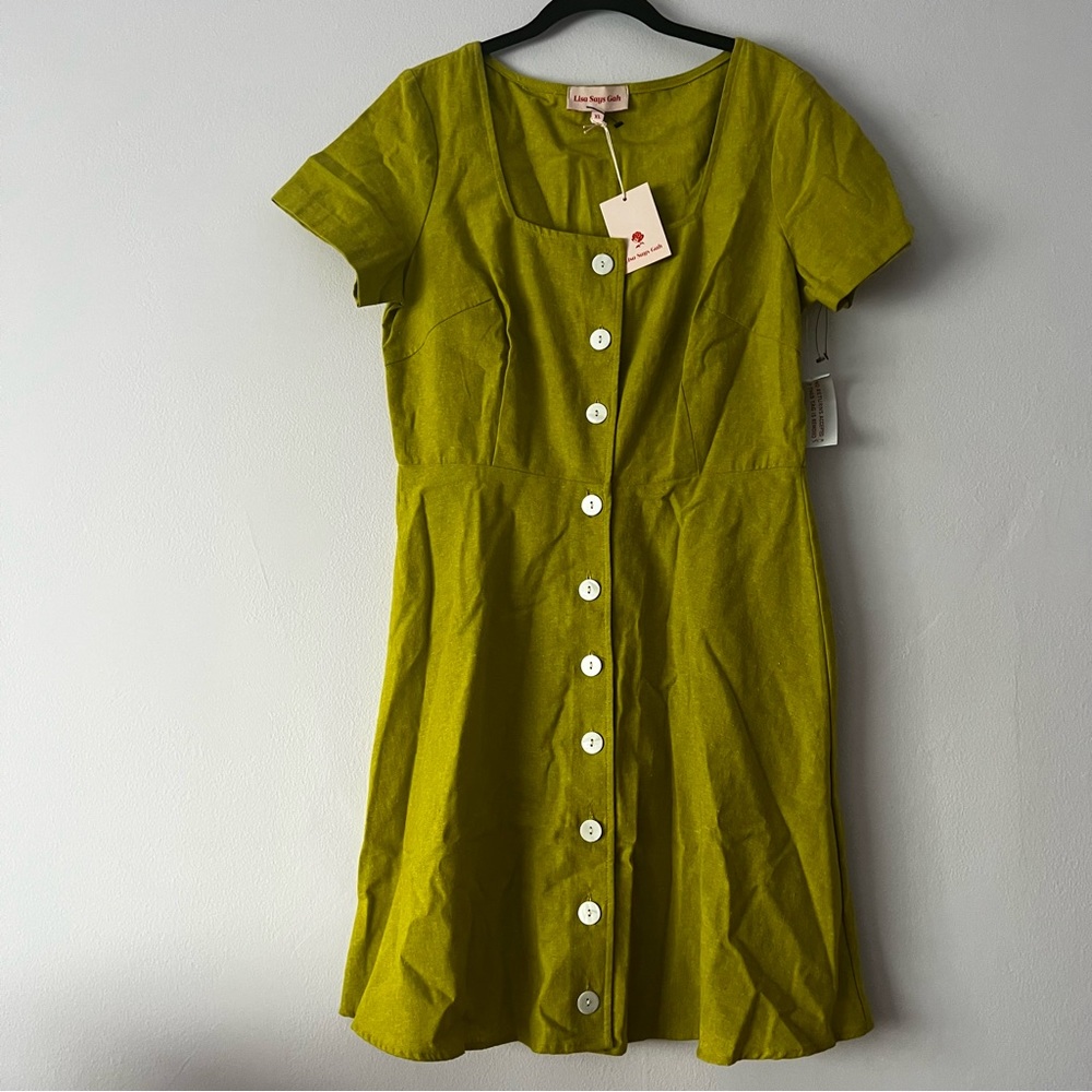 NWT LISA SAYS GAH Rita Mini Dress Lime Green XL
